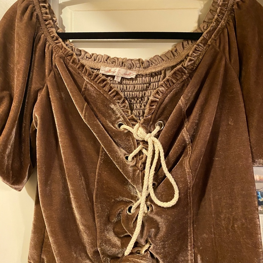 Velvet Off the Shoulder Milkmaid Too